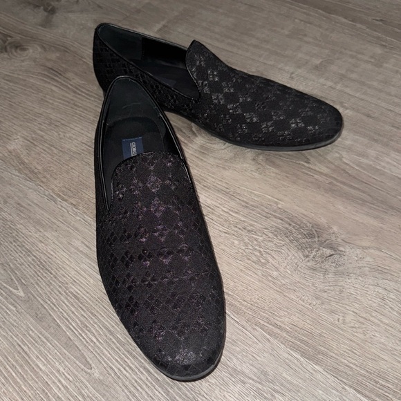 MENS GIORGIO BRUTINI JACQUARD BLACK SMOKING LOAFERS 8.5 main image 3